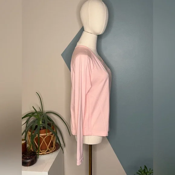 Adidas Pink Long Sleeve Performance Top Lightweight Running Activewear Shirt Med - Picture 4 of 10